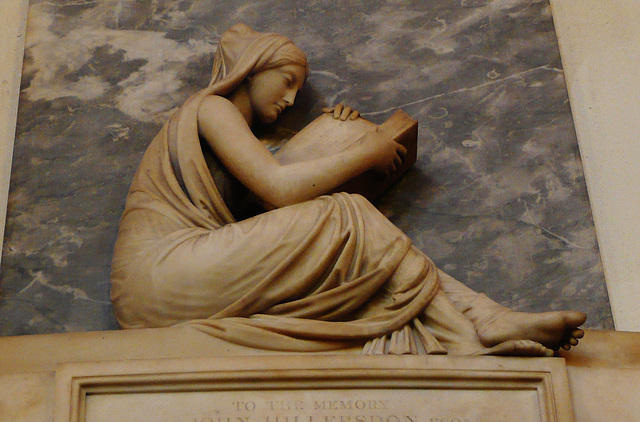 st.mary's leyton, london: shrouded woman with book +1807 john hillersdon by flaxman