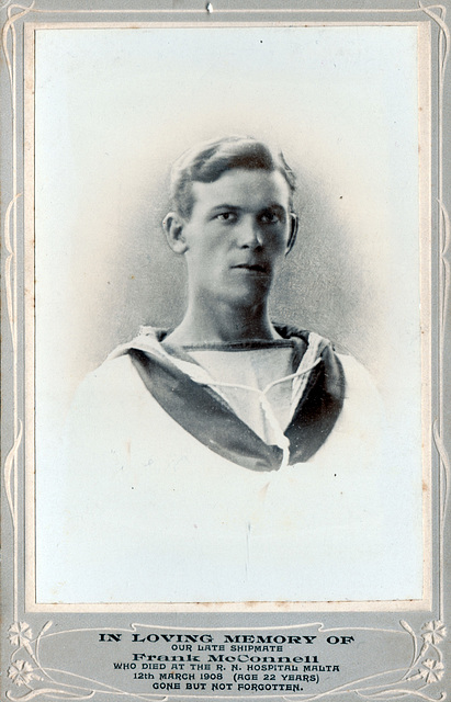 Frank McConnell, sailor,  Died 12th March 1908