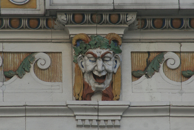 Theater Face and Leaves