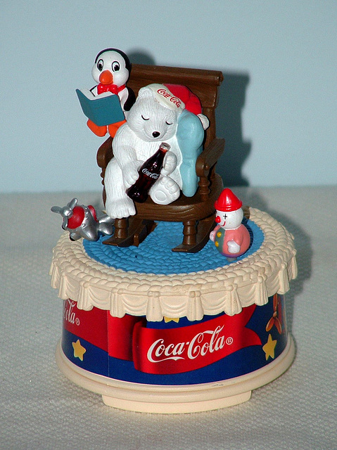 Coca Cola bear animated music box