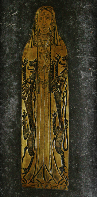st.helen bishopsgate, london,brass of a lady in an heraldic mantle, c.1535