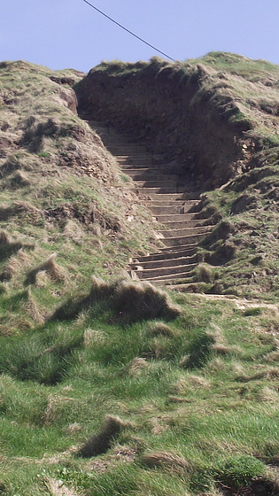 Steps up to the top of the cliff
