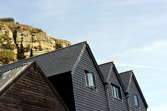 cliffs above the huts