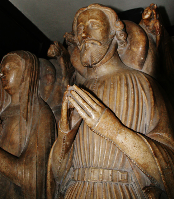 st.helen bishopsgate, london,detail of tomb of john de oteswich and wife, late c14, from st.martin outwich