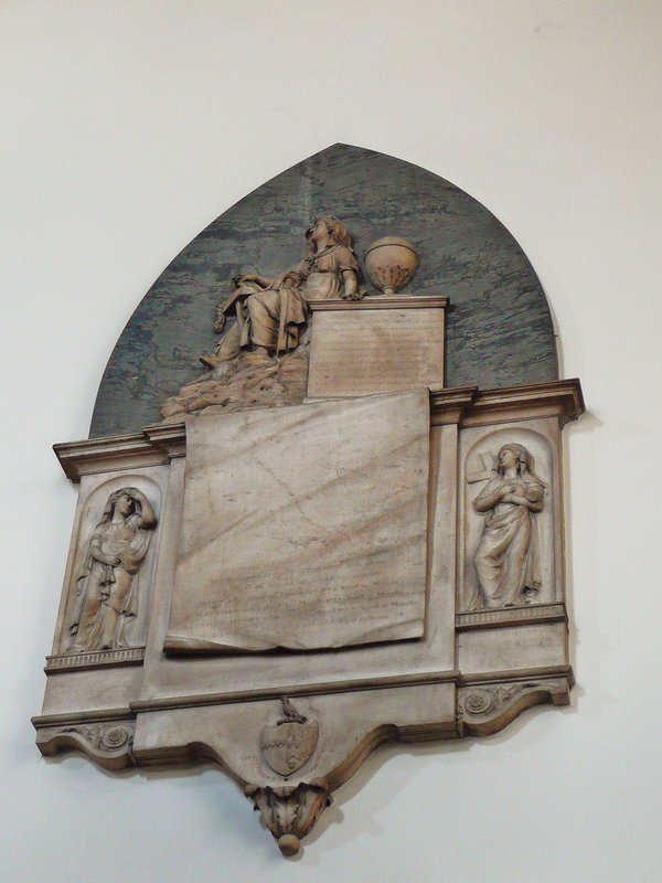 st.mary abchurch, london,late c18 tomb, martha perchard +1787, with hope above ?charity and faith