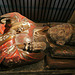 rochester cathedral,detail of c14 tomb of bishop john de sheppey, with original gesso and colour. 1360