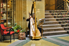 The Harpist – High Tea at the Brown Palace Hotel, Denver, Colorado