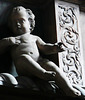 st.mary abchurch, london,crying cherub on tomb of sir patience ward of 1696, lord mayor in 1680