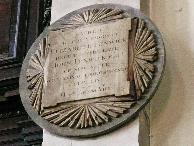 st.mary abchurch, london, c18 tomb of elizabeth fenwick 1793