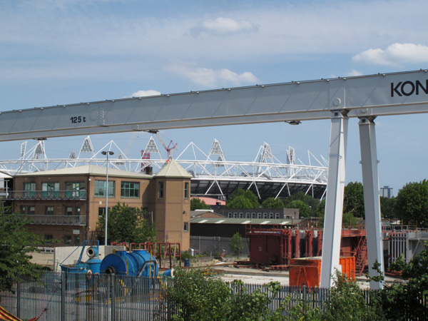 Approaching the stadium