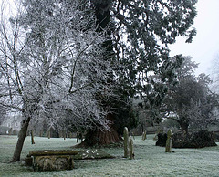 country churchyard in winter
