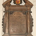 st.michael cornhill, london,cowper memorial of 1676. note that it refers to burial in 'this cloister', several parish churches in the city hade cloisters attached : this one once ran around the garden to the rear of the church