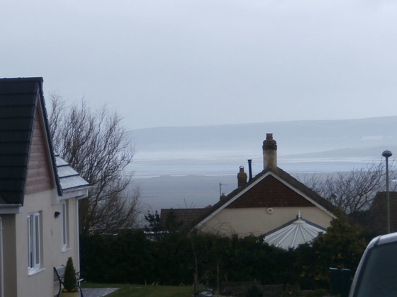 View down over towards the sea