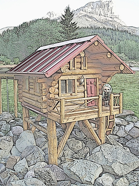 Pocahontas mini cabin...digitally altered