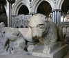 ely cathedral,lion from tomb of john tiptoft, humanist earl of worcester and his two wives philippa and joyce. he died in 1470