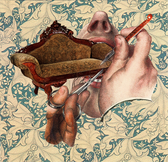 victorian surgeon removing a rare "decorative loveseat" tumor