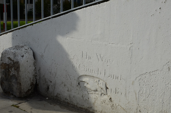 Church Lands manicule and parish boundary marker