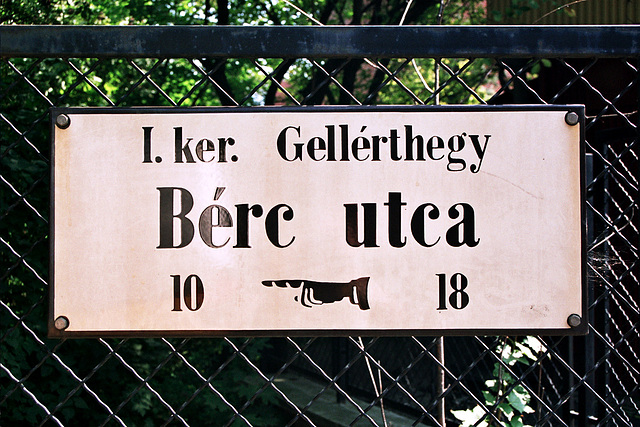 Budapest street sign