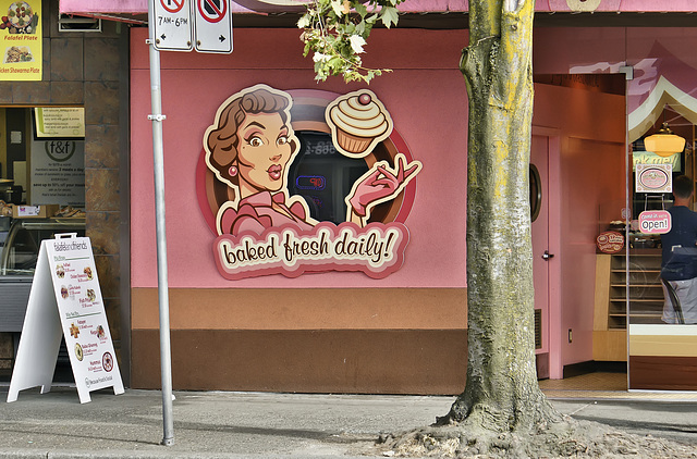 Baked Fresh Daily – Denman Street near Davie, Vancouver, British Columbia