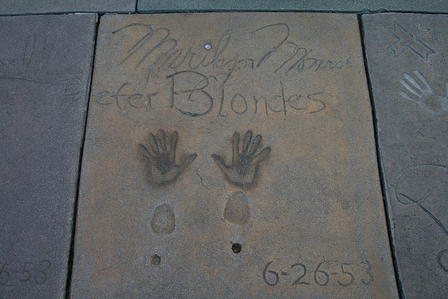 Marilyn Monroe hand and foot prints