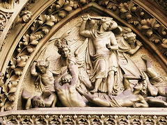 st.michael cornhill, london,scott's tympanum over the main door, 1857-60