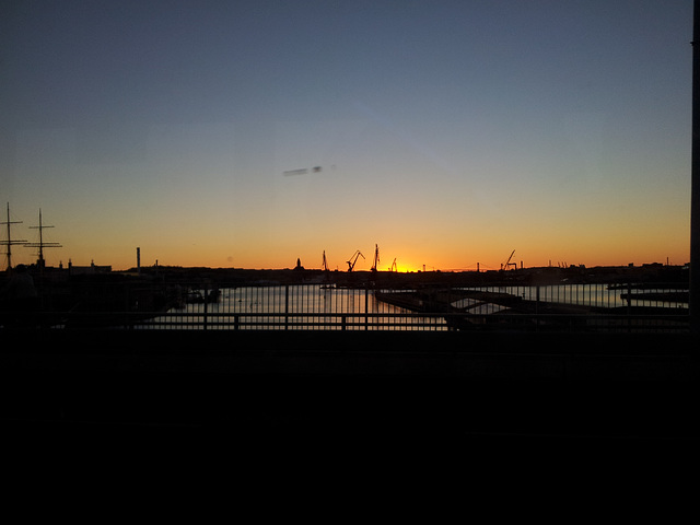 Sunset over Gothenburg harbour, Sweden