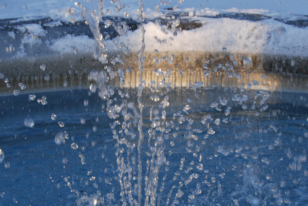 Fountain in the snow