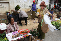 Meeting at the market