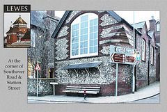 Lewes - bench on Southover Street - 19.2.2014