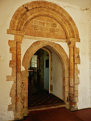 st.martin's church, eynsford, kent,early c12 doorway, repositioned in the c13 when the inner doorway was added