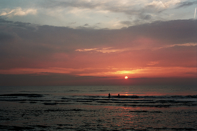 People swimming in the sea in Noordwijk