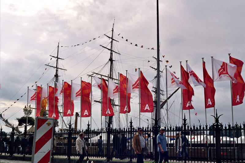 A quick visit to Antwerp: Sailing ship on the harbour front