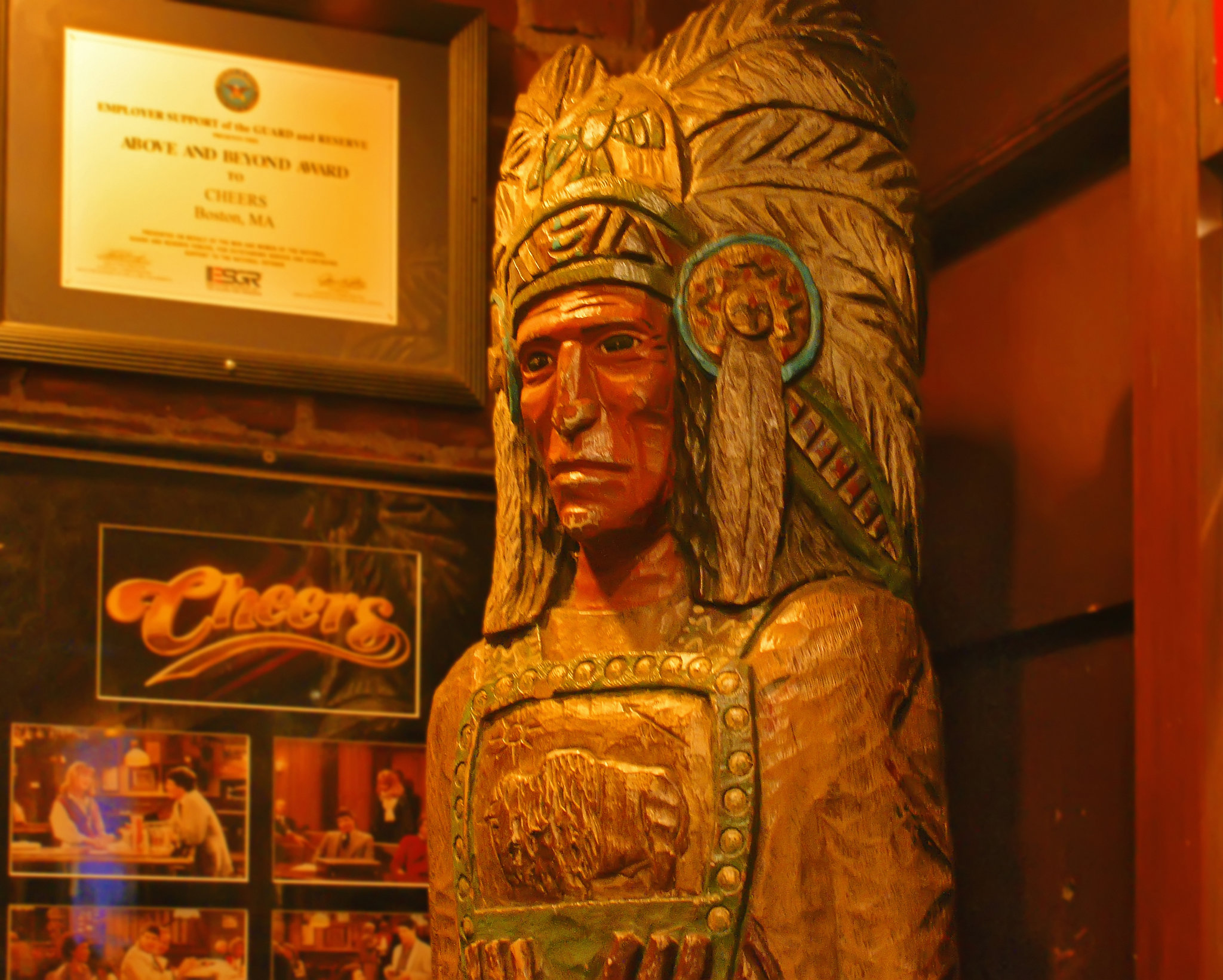 Techumseh Statue – Cheers Pub, Beacon Street, Boston, Massachusetts