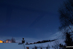 Stars by moonlight from 57 Degrees North  looking ESE 17 Dec 2010 four days before full moon
