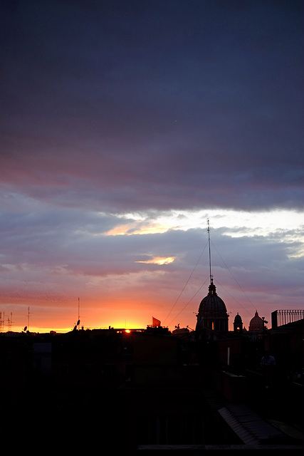 Rome Honeymoon Fuji XE-1 sunset from Spanish Steps 2