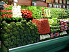 Walls of vegetables at the fancy supermarket in the Pearl district
