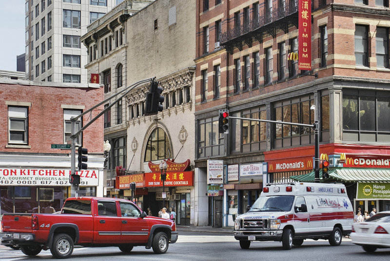 Seeing Red – Stuart and Washington Streets, Boston, Massachusetts
