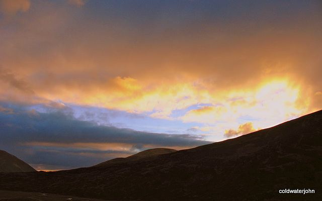 Winter evening skies from Dava Moor