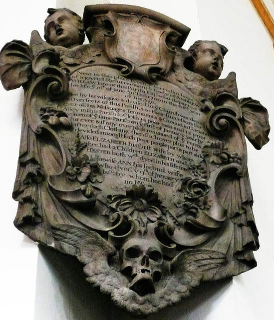 st.botolph bishopsgate, london,memorial of andrew willan, 1700