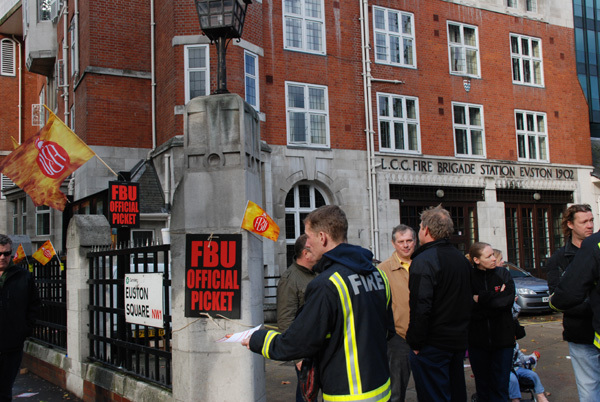 Picketting at Euston Fire Station