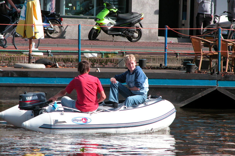 Small boys, small boat