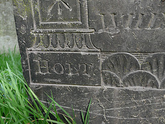 st.mary, walthamstow, london, c19,detail of slate gravestone of elizabeth ward, carved in 1825 by holt of spratton near northampton