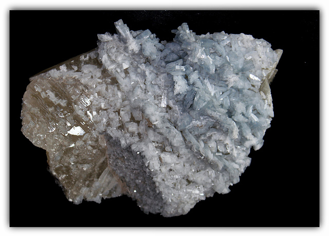 Baryte bleue Espagne sur Calcite (16)