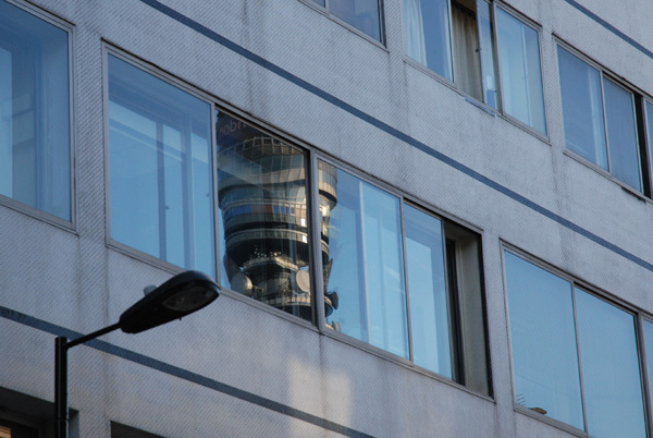 Post Office Tower reflected