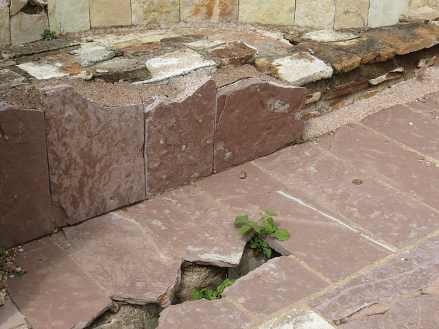 Bargala : décor de marbre du caldarium.