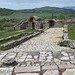 Bargala : la rue principale, depuis le podium du palais épiscopal.