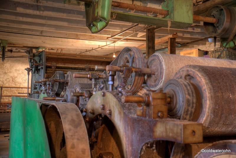 Early Victorian wool mill machinery in the Knockando Wool Mill, established 1748