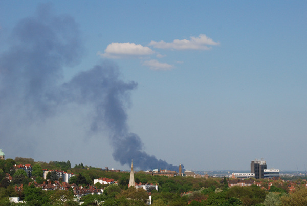 Smoke over East London