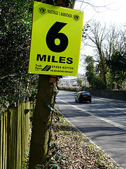 1/2 Way Marker of the Hastings 1/2 Marathon