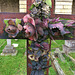 brompton cemetery, earls court,  london,tomb of 1900, with ceramic flowers, to emma charlotte parker